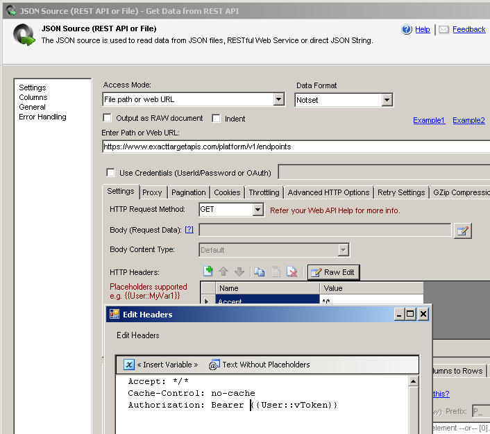 Read Salesforce Marketing Cloud data in SSIS and load into SQL Server (Using SSIS JSON Source)