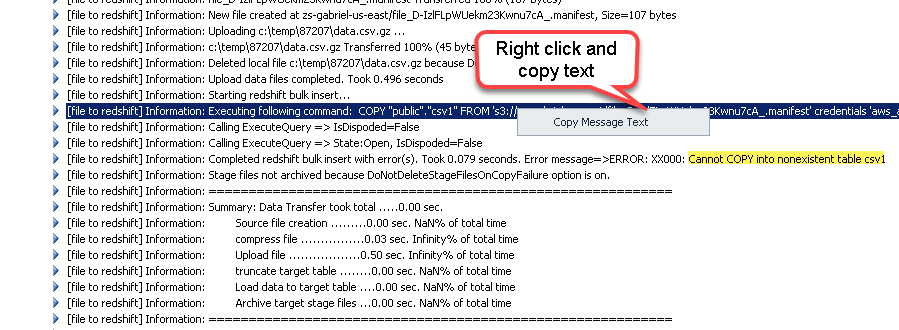 redshift copy command mysql