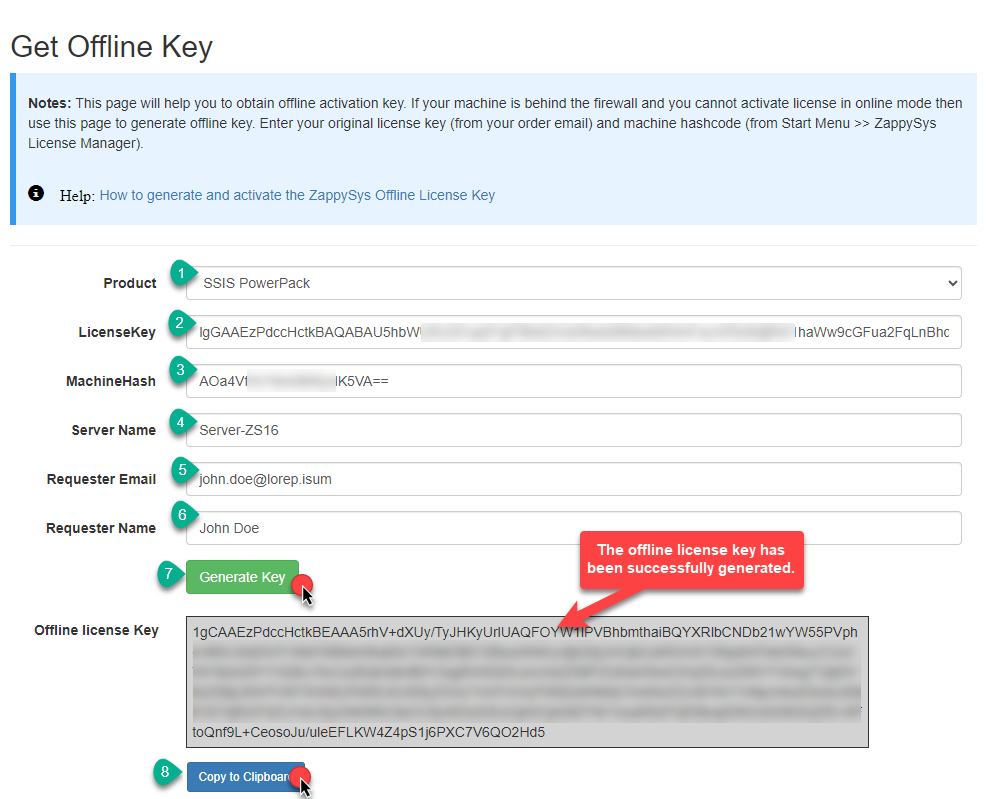 How to generate and activate the ZappySys Offline License Key